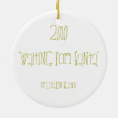 待っているサンタ セラミックオーナメント (裏面)