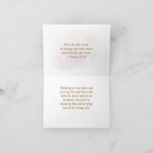待っている中で神はクリスチャン引用文を働いている ノートカード (内部)