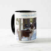 待っている冬の最初嵐 マグカップ (正面左)