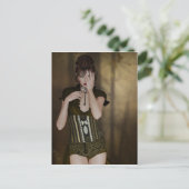 待っている女性：デジタルポートレートゴシック様式のアートカード ポストカード (スタンド正面)