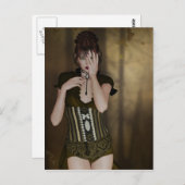 待っている女性：デジタルポートレートゴシック様式のアートカード ポストカード (正面/裏面)