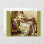 待っている女性 – ヴィンテージ動機 ポストカード (正面/裏面)