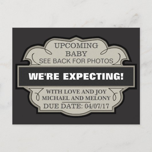 待ってる!パーソナライズされた発表 案内ポストカード (正面)