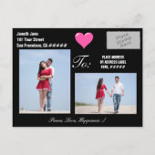 待ってる！ブルーミングパーソナライズされたモチーフ 案内ポストカード (裏面)