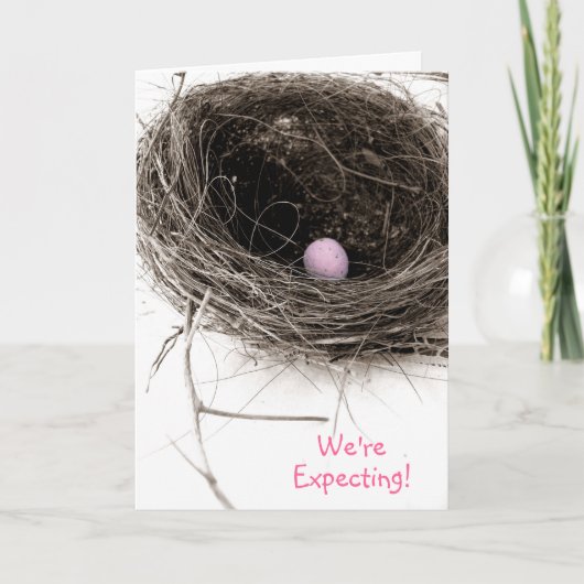 待ってる！ベビーガール発表カード 案内状 (正面)