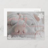 待ってクリスマスバラ金ゴールドグリッター休日 シーズンポストカード (正面/裏面)