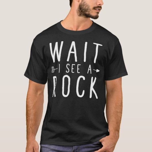 待って岩地質学者ティおもしろいーを Tシャツ (正面)