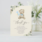 待って待ってテディベア赤ちゃんシャワーサンキューカード サンキューカード (スタンド正面)