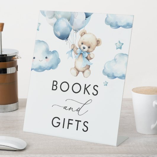 待って待ってテディベア赤ちゃんシャワー本&ギフト 台座サイン (インサイチュ)