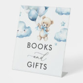 待って待ってテディベア赤ちゃんシャワー本&ギフト 台座サイン (正面)