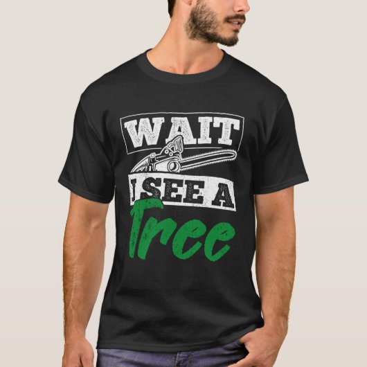 待って木のルンバージャックを見る Tシャツ (正面)