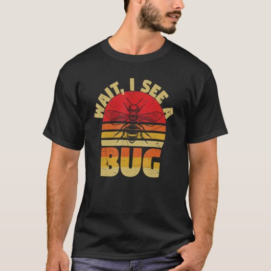 待って虫アリが昆虫プログラマを飛ばす Tシャツ (正面)