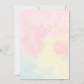 待って虹色のフローラバレエのベビーシャワー 招待状 (裏面)