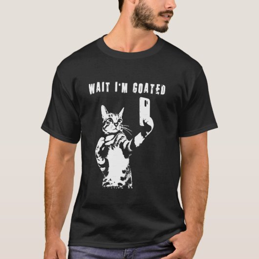 待って、私ってヤバい奴だわ Funny Cat Meme Tシャツ (正面)
