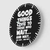 待っ来て待つ人に良いこと… ラージ壁時計 (傾斜)