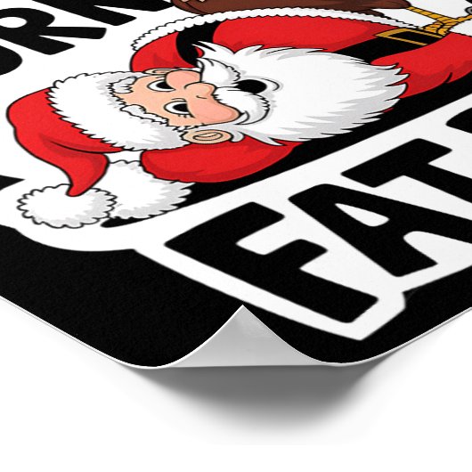 待つあなたのターン太った男の子おもしろいトルコSanta Thanxsgi ポスター (角)