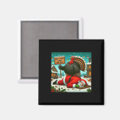 待つあなたのターン太った男の子トルコSanta おもしろい Thanxssgi マグネット (正面/裏面)