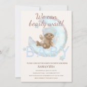 待つことができる – クマをテーマにした赤ちゃんシャワー 招待状 (正面)