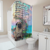 待つぞパグ愛人の贈り物パグ犬 シャワーカーテン (インサイチュ)