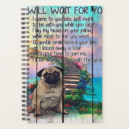 待つぞパグ愛人の贈り物パグ犬 プランナー手帳 (正面)