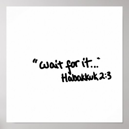 待つバイブルシンプル引用文タイポグラフィ ポスター (正面)