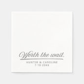 待つ価値がある | 婚約結婚の紙ナプキン スタンダードカクテルナプキン (正面)