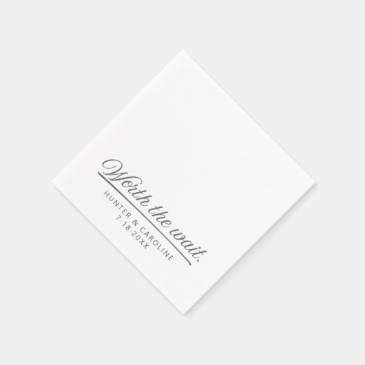 待つ価値がある | 婚約結婚の紙ナプキン スタンダードカクテルナプキン (角)