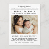 待つ価値がある、新聞発表 ポストカード (正面)