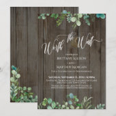 待つ価値のあるイカリデンドロン グリーン ブラウン ウッド 招待状 (正面/裏面)