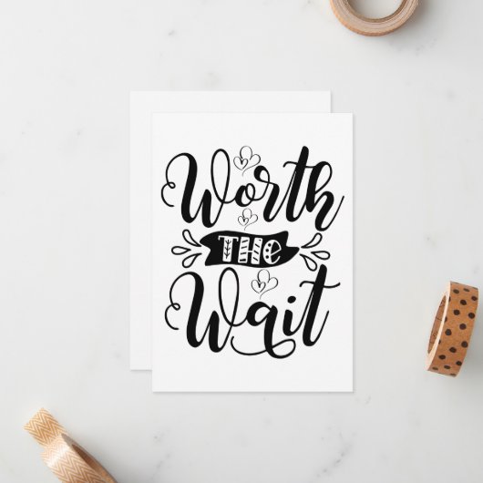 待つ価値のあるボディスーツ、待つ価値がある ノートカード (正面/裏面インサイチュ)