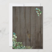 待つ価値のあるユーカリのグリーンとブラウンウッド 招待状 (裏面)