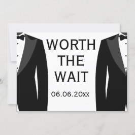 待つ価値のある黒と白のゲイウェディング セーブザデート