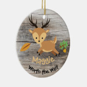 待つ価値 – 鹿のカスタマイズ採用ギフト セラミックオーナメント (右)