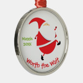 待つ価値 – Santa カスタマイズ Adoption Gift メタルオーナメント (右)