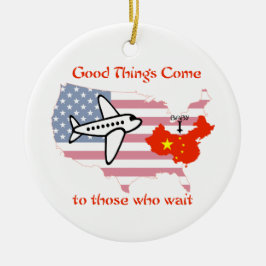 待つ来人に良いこと-中国採用 セラミックオーナメント