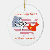 待つ来人に良いこと-中国採用 セラミックオーナメント (左)