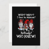 待つ私の態度を持っている格言雪クリスマス 招待状 (正面/裏面)