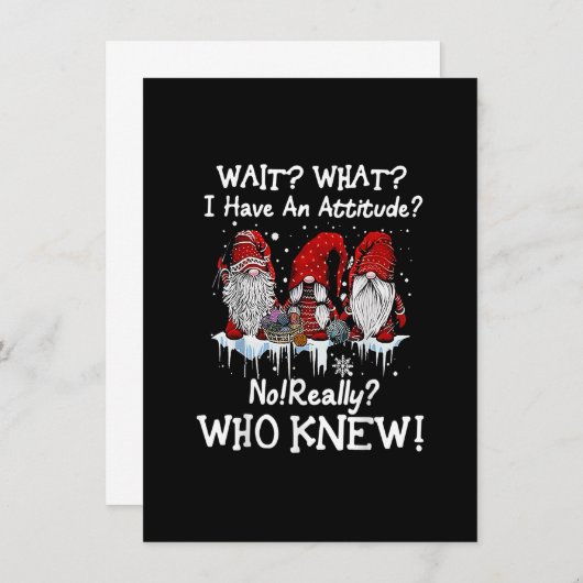 待つ私の態度を持っている格言雪クリスマス 招待状 (正面/裏面)