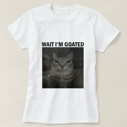 待て猫ミーム猫間抜けミームギフト Tシャツ (デザイン正面)