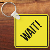 待て！メタルスクエアキーホルダー キーホルダー (正面)