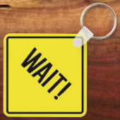 待て！メタルスクエアキーホルダー キーホルダー (裏面)