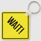 待て！メタルスクエアキーホルダー キーホルダー (裏面)