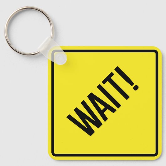 待て！メタルスクエアキーホルダー キーホルダー (正面)