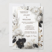 待フォーマルシンプル空白の結婚クラシックエレガント 招待状 (正面)