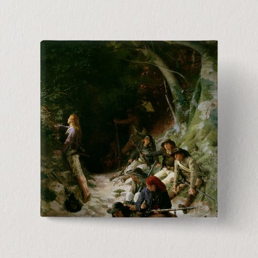 待伏せ 缶バッジ (正面)