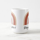 待前向きて！かわいいカラフルボホレインボー コーヒーマグカップ (中央)