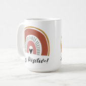 待前向きて！かわいいカラフルボホレインボー コーヒーマグカップ (正面左)