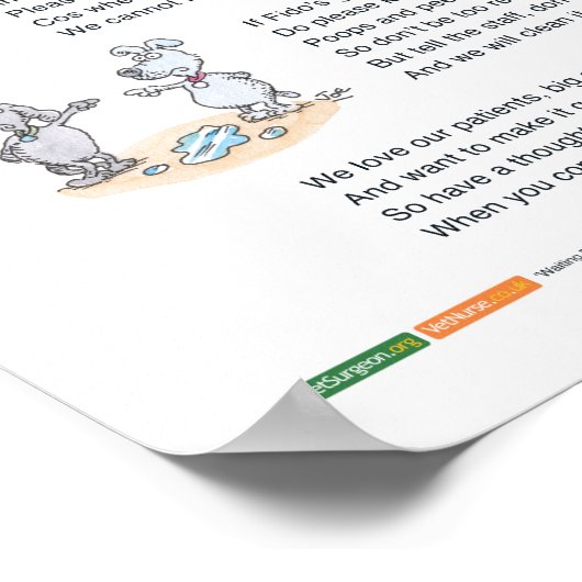 待合室のエチケット – A3 ポスター (角)