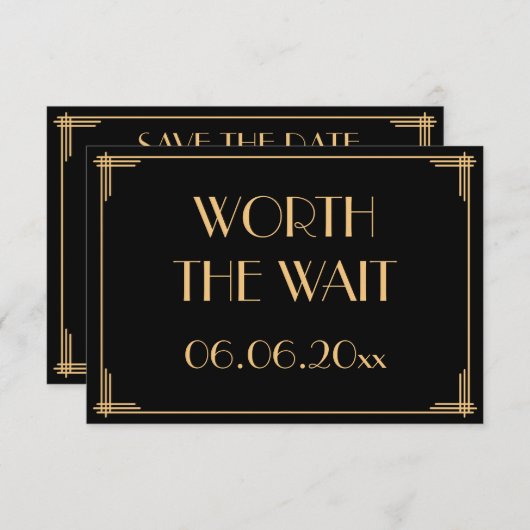 待望のグレートギャツビーアートデコウェディング セーブザデート (正面/裏面)