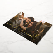 待望の結婚式写真スクリプト Save the Date 箔招待状 (回転した状態)